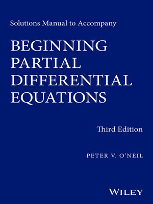 cover image of Solutions Manual to Accompany Beginning Partial Differential Equations